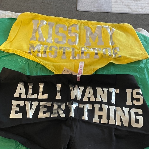 Victoria's Secret Vibrant Red and Classic Black Lace Briefs - Picture 3 of 4